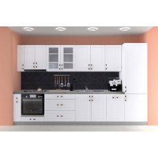 Bucatarie Zebra alba / Fronturi MDF alb drept - Varianta 3